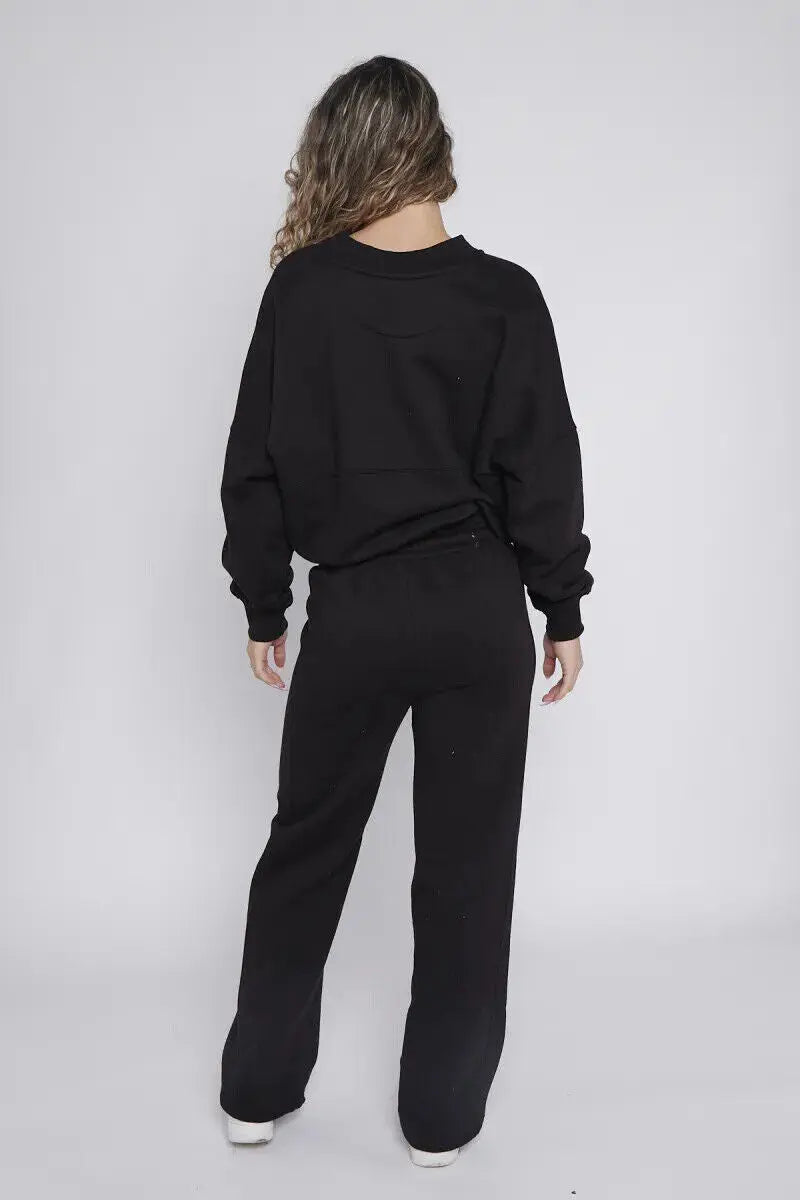 Women Bomber Oversize Baggy 2 Piece Lounge Wear Casual Set Ladies Suit Tracksuit