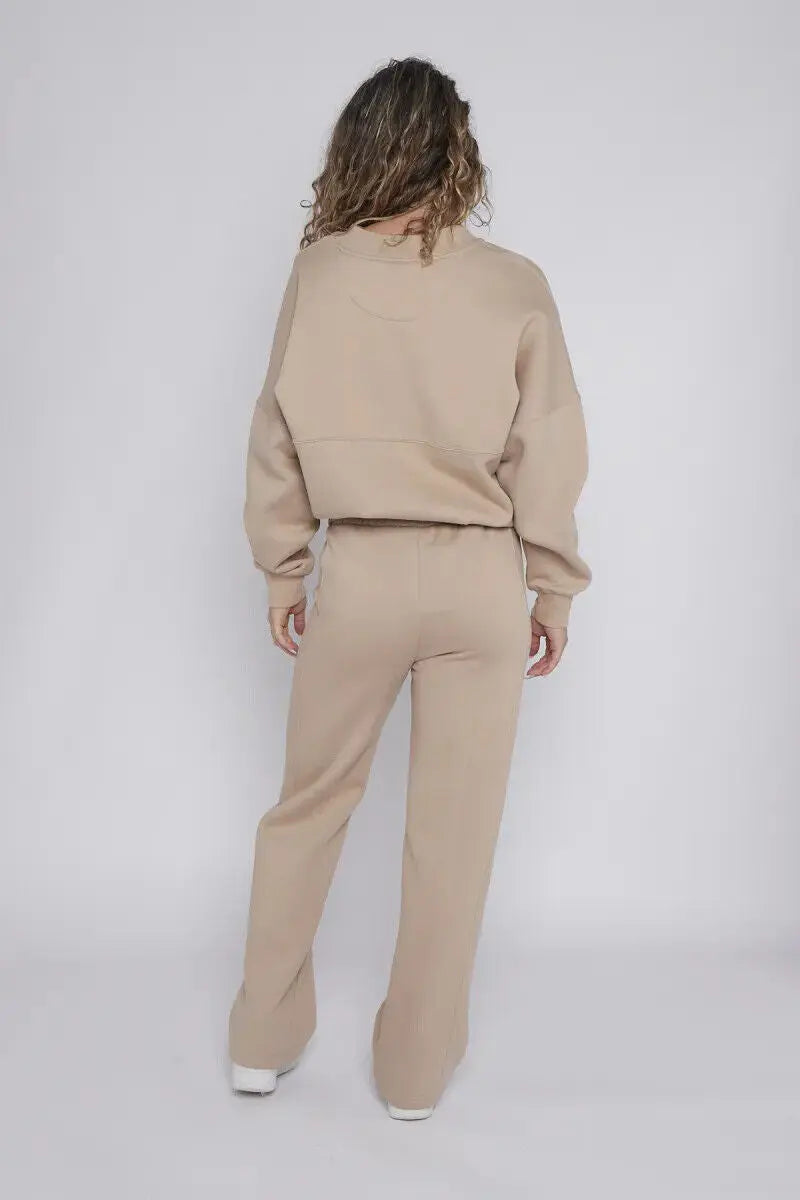 Women Bomber Oversize Baggy 2 Piece Lounge Wear Casual Set Ladies Suit Tracksuit