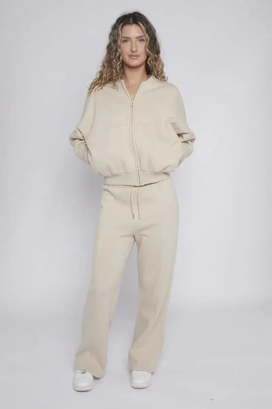 Women Bomber Oversize Baggy 2 Piece Lounge Wear Casual Set Ladies Suit Tracksuit