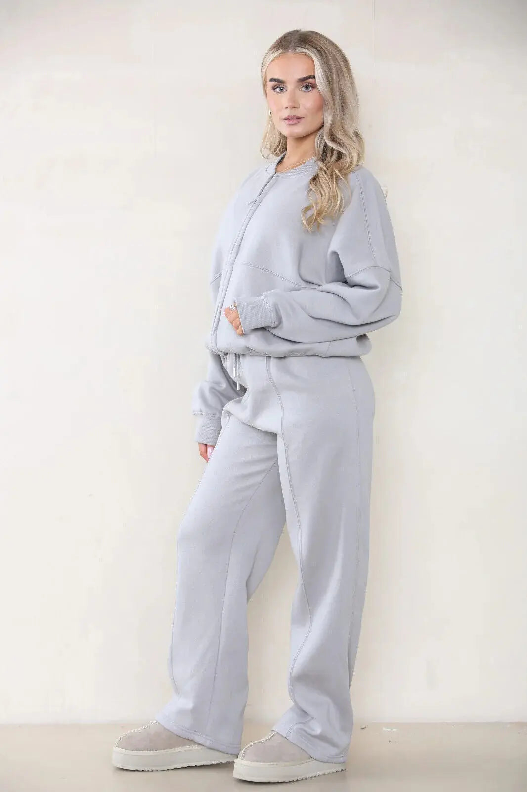 Women Bomber Oversize Baggy 2 Piece Lounge Wear Casual Set Ladies Suit Tracksuit