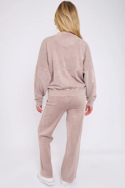 Women Bomber Oversize Baggy 2 Piece Lounge Wear Casual Set Ladies Suit Tracksuit